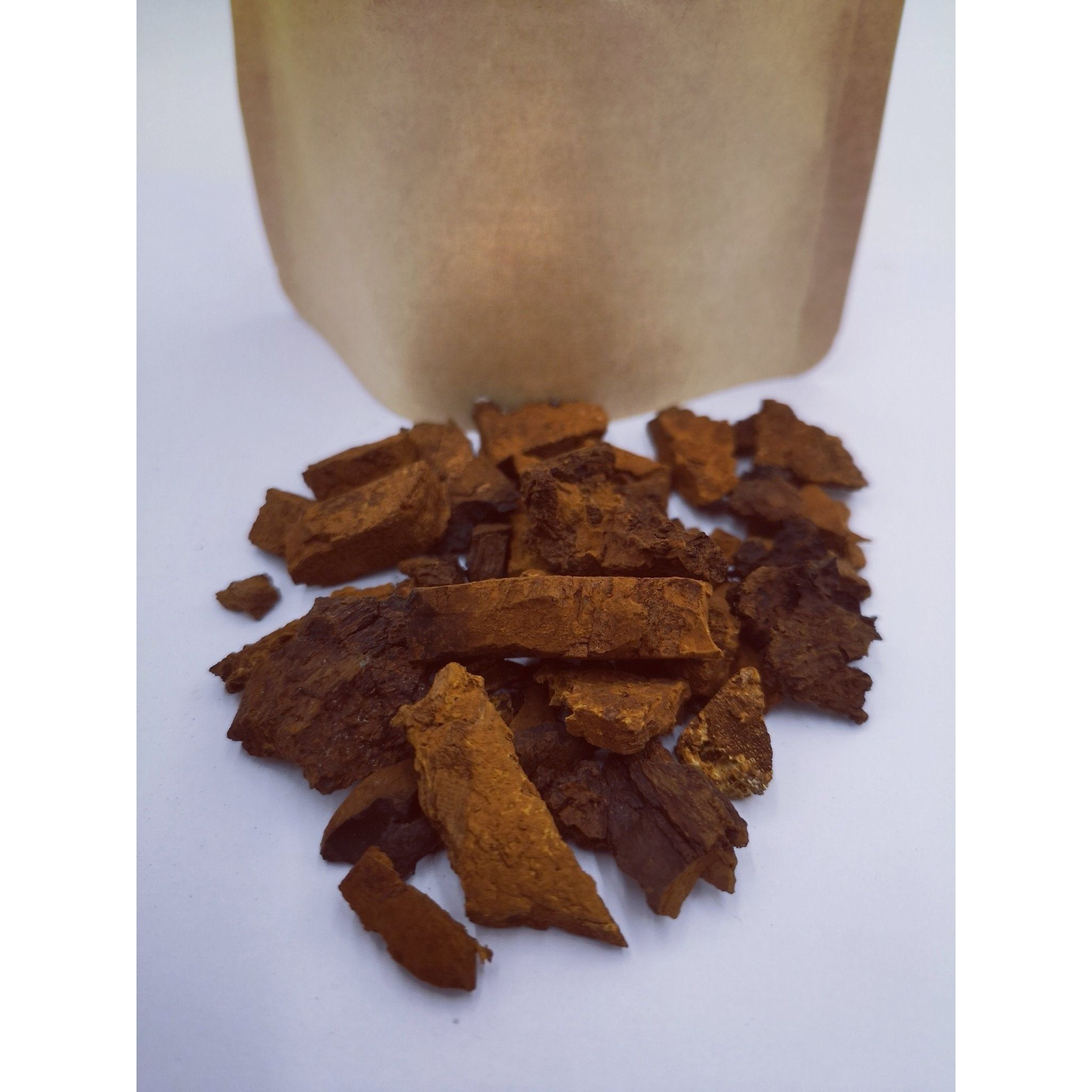 Chaga 50g, tørkede biter, sanket Chaga 50g, tørkede biter, sanket